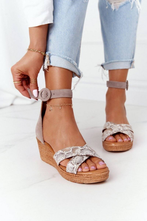 Suede Wedge Sandals Maciejka 04565-04...