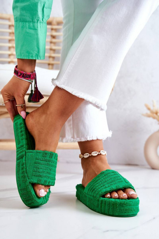 Slippers On The Platform Green Lilly