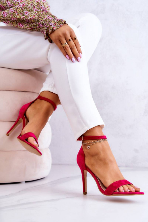 Women's Sandals On A High Heel Suede...