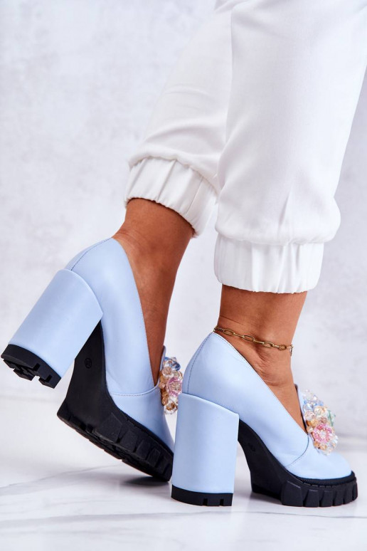 Elegant Pumps With Ornament Smooth...