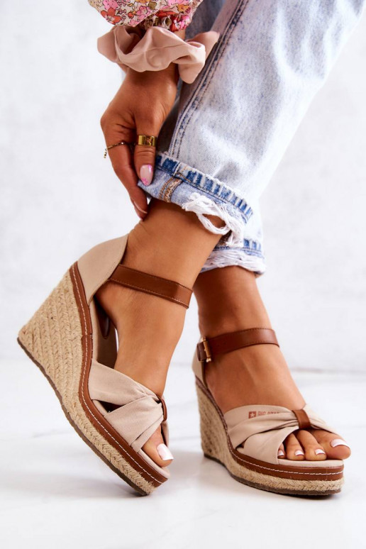 Women's Sandals On Wedge Big Star Beige