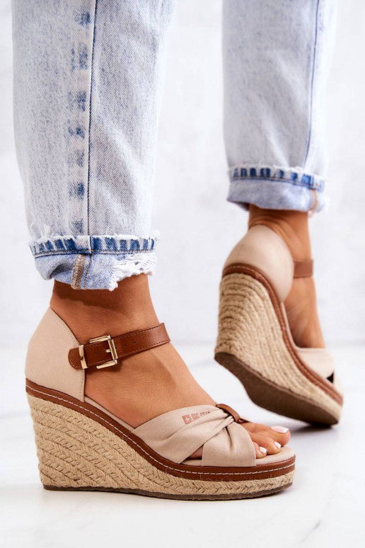 Women's Sandals On Wedge Big Star Beige