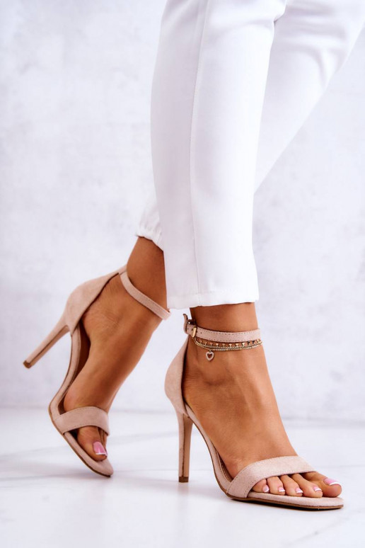Women's Sandals On A High Heel Suede...