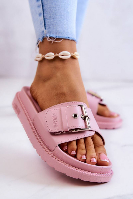 Classic model slippers with buckles...