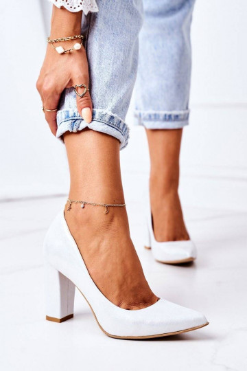 Satin pumps lewski Silver