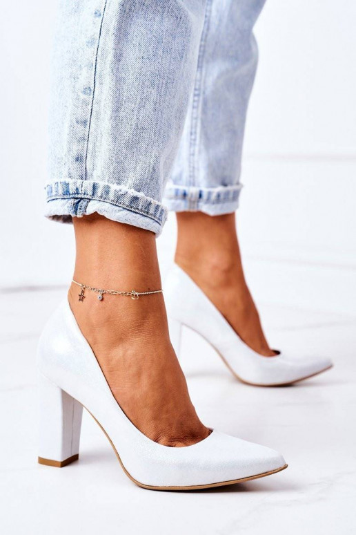Satin pumps lewski Silver