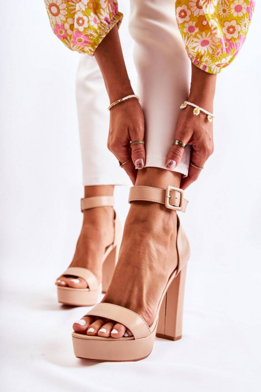 Leather Sandals On A Beige Bar Medanos