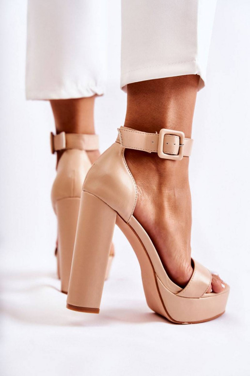 Leather Sandals On A Beige Bar Medanos