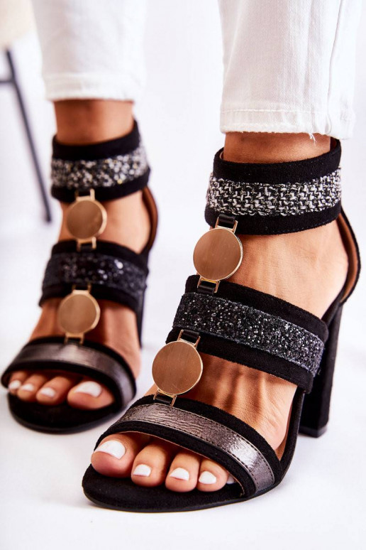 Women's Sandals On High Heel Black...
