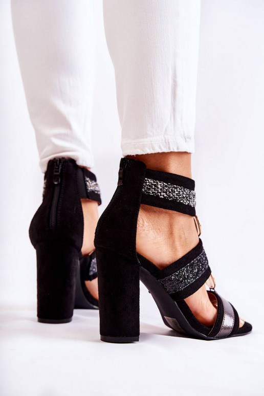 Women's Sandals On High Heel Black...