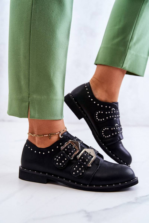 Women's Leather Brogues With Buckles...