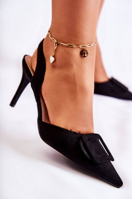 Suede High Heels With Toe In Spitz...