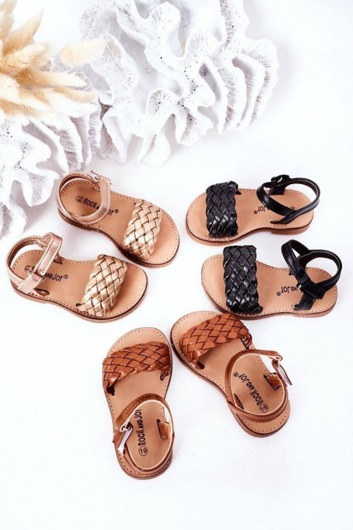 Children's Braided Sandals Rose Gold...