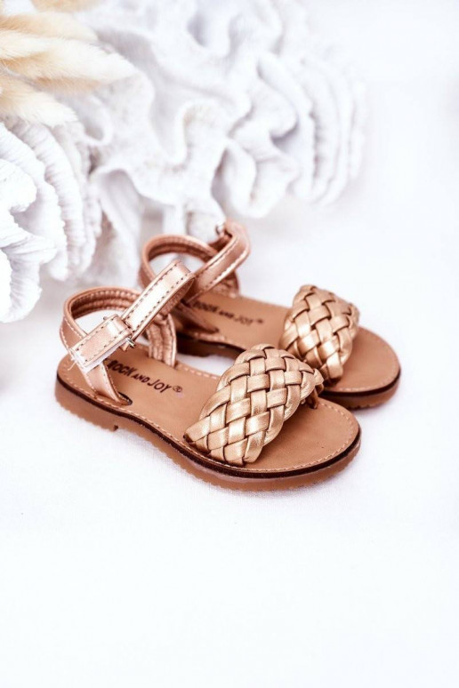 Children's Braided Sandals Rose Gold...