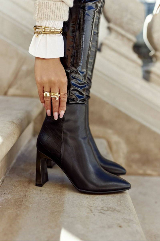 Women's Boots Black on wedge Olastis