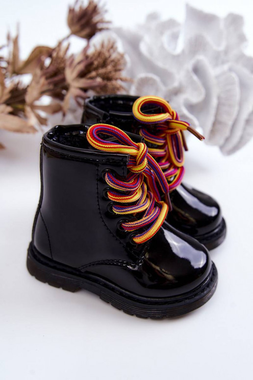 Children's Boots Laquered With Zipper...