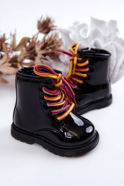 Children's Boots Laquered With Zipper...