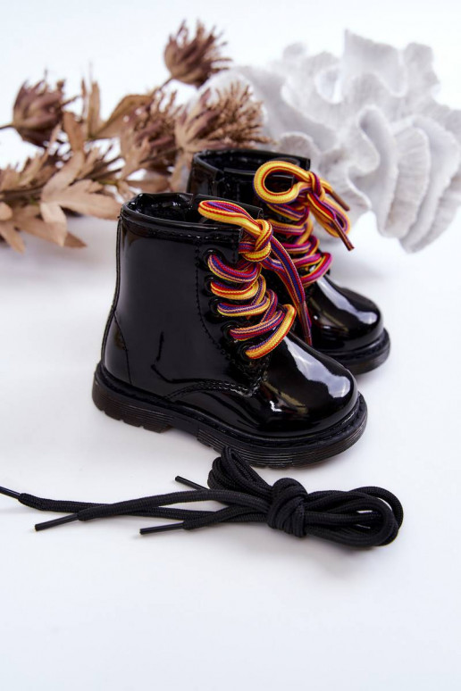 Children's Boots Laquered With Zipper...