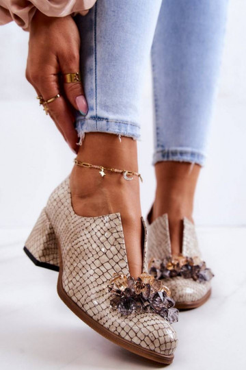 Leather Mosaic Shoes With...