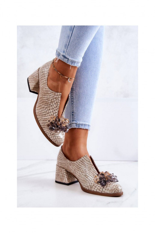 Leather Mosaic Shoes With transparent...