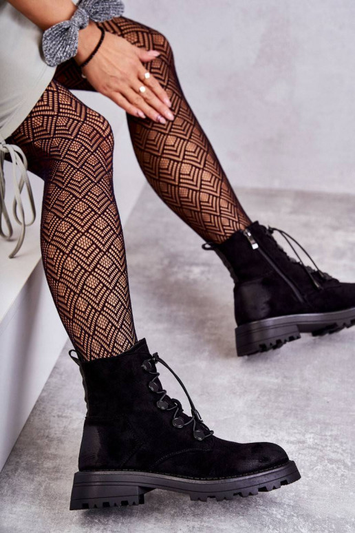 Women's Suede Warm Boots With Ribbed...