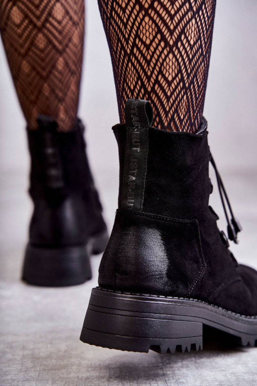 Women's Suede Warm Boots With Ribbed...