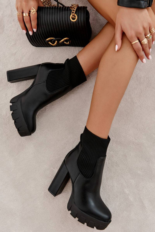 Women's Leather Boots With A Sock...