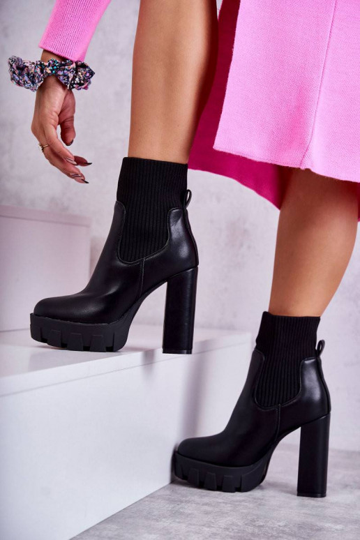 Women's Leather Boots With A Sock...