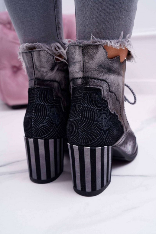 Women's Leather Boots Maciejka Grey