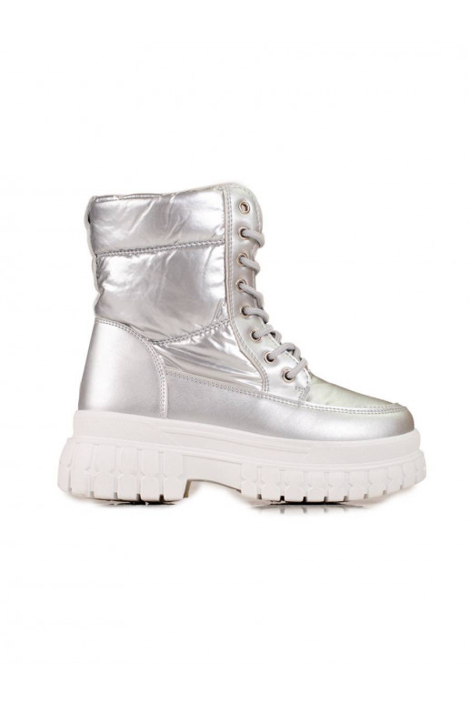 silver color Women's snow boots Shelovet