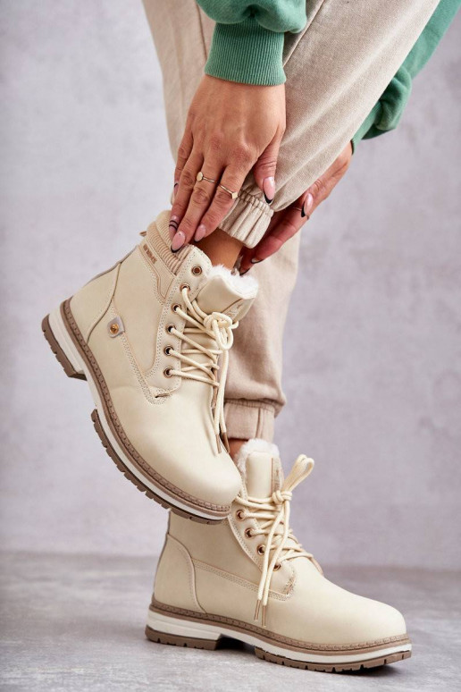 Women's Warm Boots Trappers Beige Liv