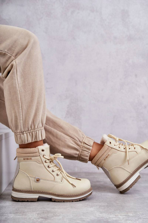 Women's Warm Boots Trappers Beige Liv