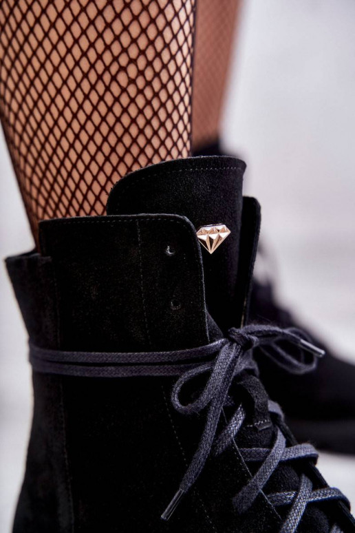 Suede boots with a zipper Nicole Black