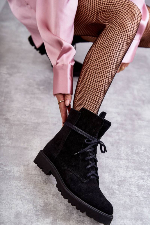 Suede boots with a zipper Nicole Black