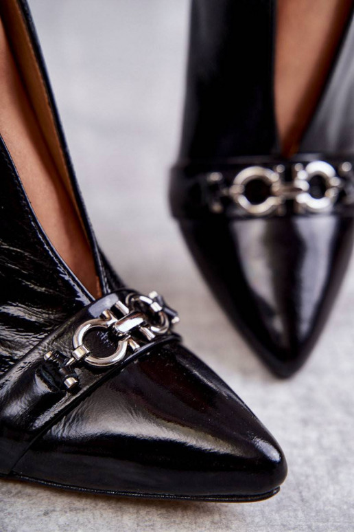 Leather boots on a post Black