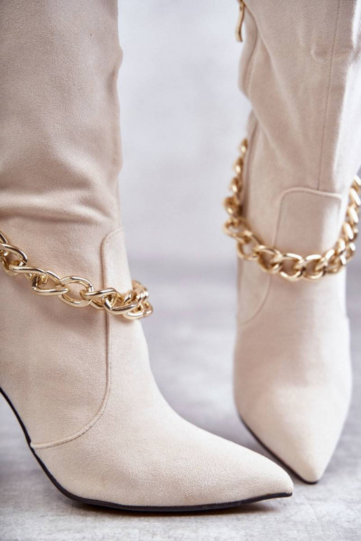 Women's Suede Warm Boots With A Chain...