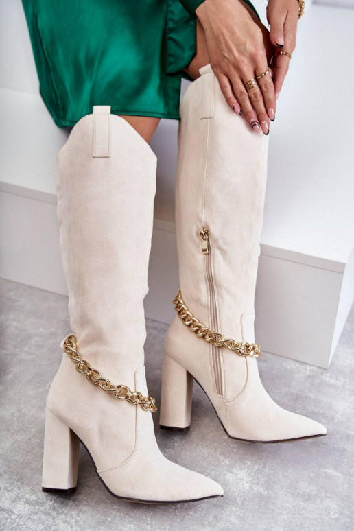 Women's Suede Warm Boots With A Chain...