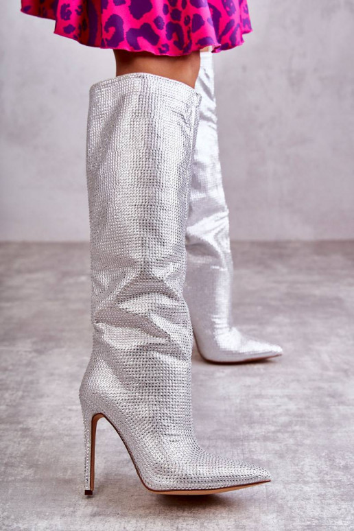 Fashionable Boots On High Heel With...