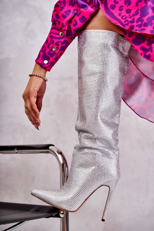 Fashionable Boots On High Heel With...