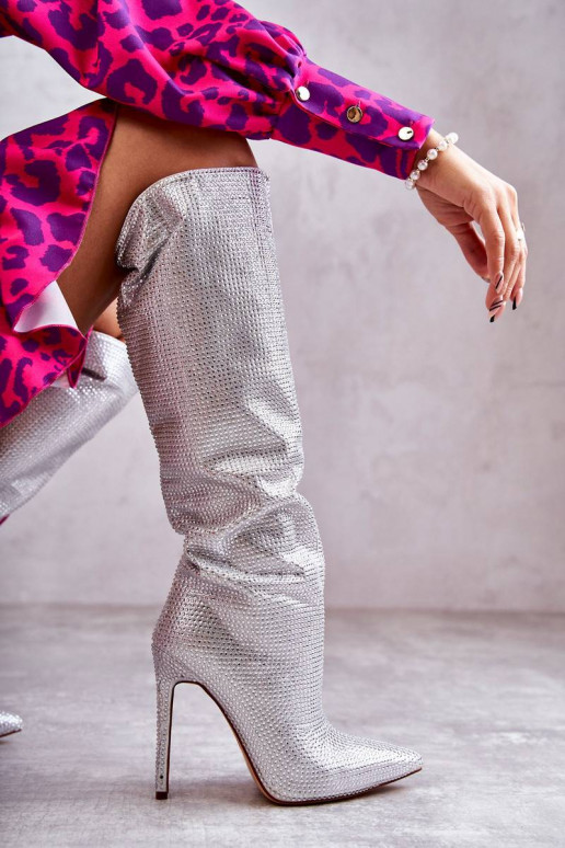 Fashionable Boots On High Heel With...