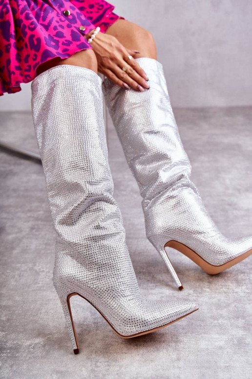 Fashionable Boots On High Heel With...