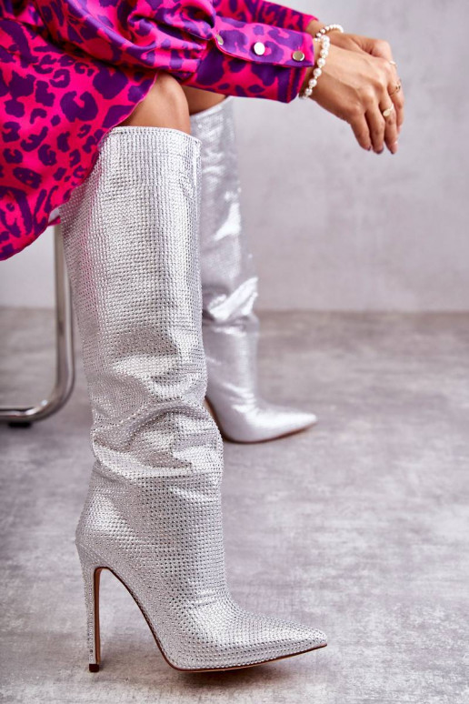 Fashionable Boots On High Heel With...