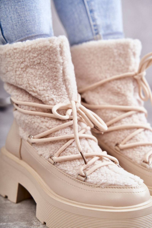 Women's snow boots with sheepskin...