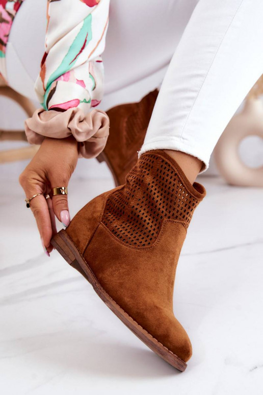 Suede Women's Boots Hidden Wedge...