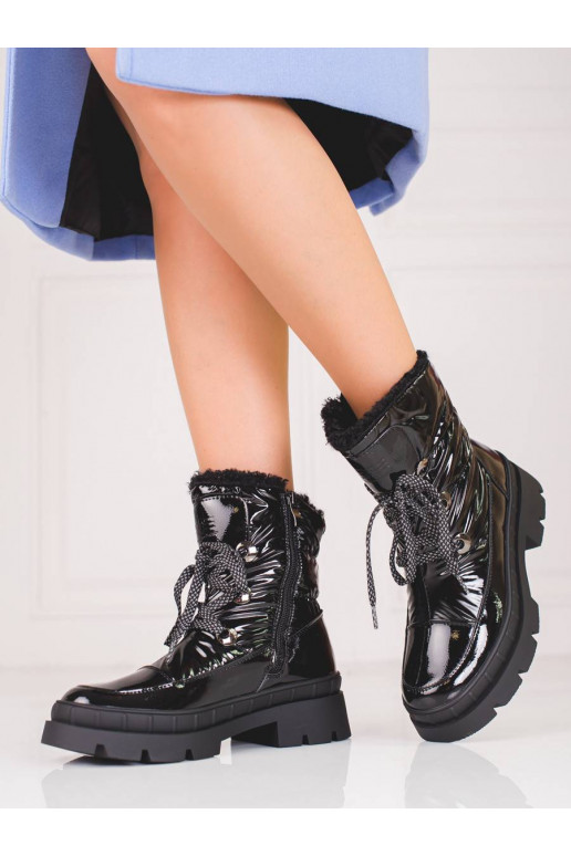 Black warm Women's snow boots with...