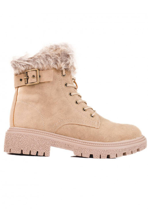 Boots with fur Shelovet dark beige