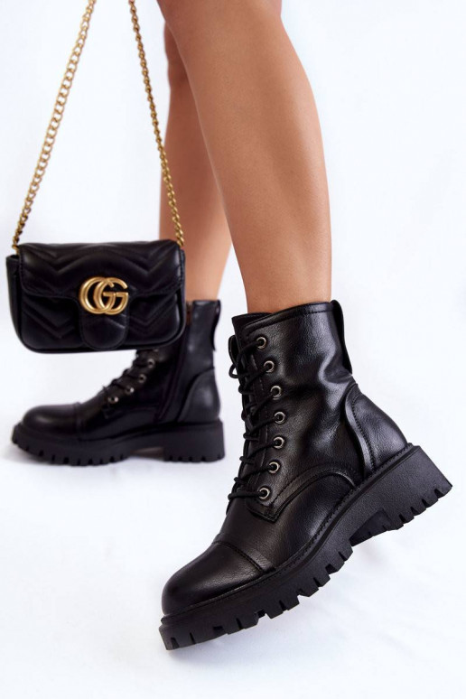 Leather Warm Boots Black