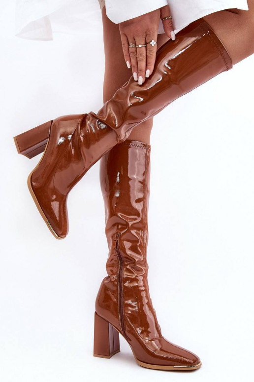 Boots on the heel Shelovet Brown color