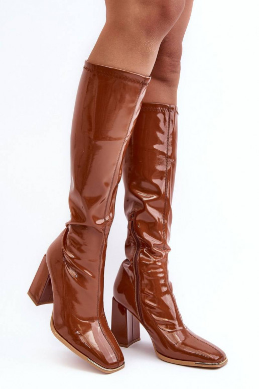 Boots on the heel Shelovet Brown color