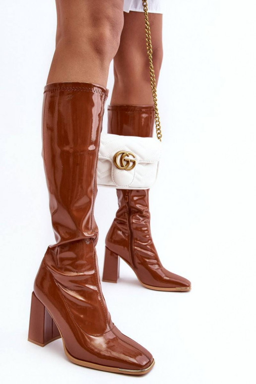 Boots on the heel Shelovet Brown color